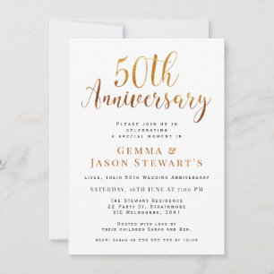 Convites Aniversário de 50 anos de Casamento com Caligrafia