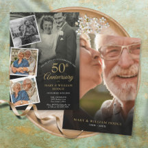 Aniversário de 50 anos de casamento com colagem de