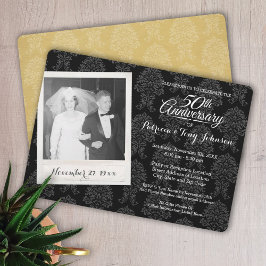 Convites Aniversário de 50 anos de casamento com foto vinta