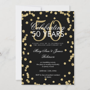 Convites Aniversário de 50 anos de Casamento Confetes Doura