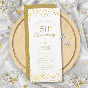Convites Aniversário de 50 anos de Casamento Corações de Am