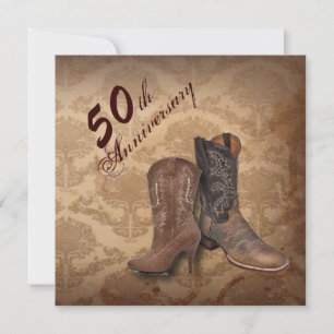 Convites Aniversário de 50 anos de casamento de Cowboy coun