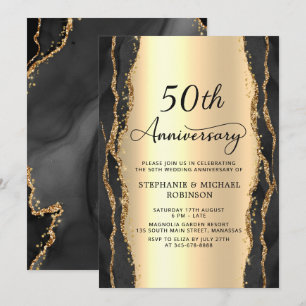 Convites Aniversário de 50 Anos de Casamento Dourado Brilha