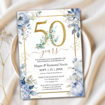 Aniversário de 50 anos de Casamento Dourado Floral