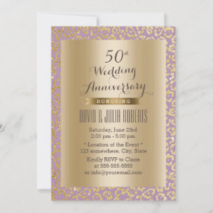 Convites Aniversário de 50 anos de Casamento Dourado & Viol