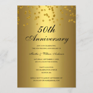 Convites Aniversário de 50 anos de Casamento em Confetes Pr