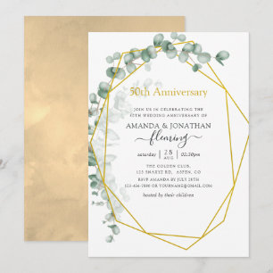 Convites Aniversário de 50 anos de casamento em Eucalipto G