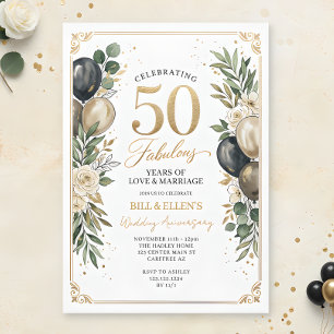 Convites Aniversário de 50 anos de casamento Eucalyptus Gol