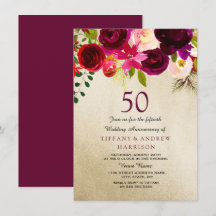 Aniversário de 50 anos de casamento floral dourado