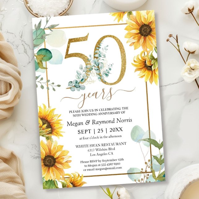 Convites Aniversário de 50 anos de Casamento Flores de Gira (Criador carregado)