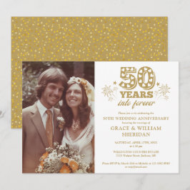 Convites Aniversário de 50 anos de Casamento Foto Para a Et