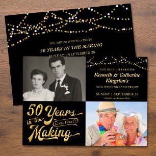 Convites Aniversário de 50 anos de Casamento Fotos de Então