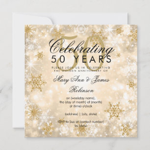 Convites Aniversário de 50 anos de Casamento Inverno Brilho