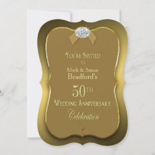 Convites Aniversário de 50 anos de Casamento - Ouro/Diamant