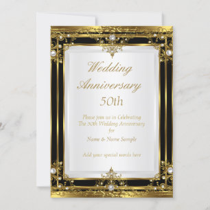 Convites Aniversário de 50 anos de Casamento Ouro Pérola Pr