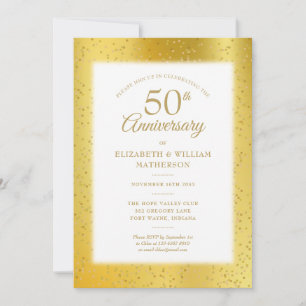Convites Aniversário de 50 anos de Casamento Poeira Dourada