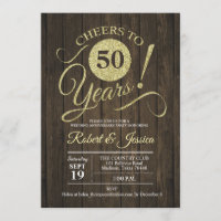 Aniversário de 50 anos de Casamento Rústico Dourad