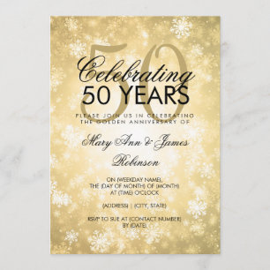 Convites Aniversário de 50 anos de Casamento Winter Wonderl
