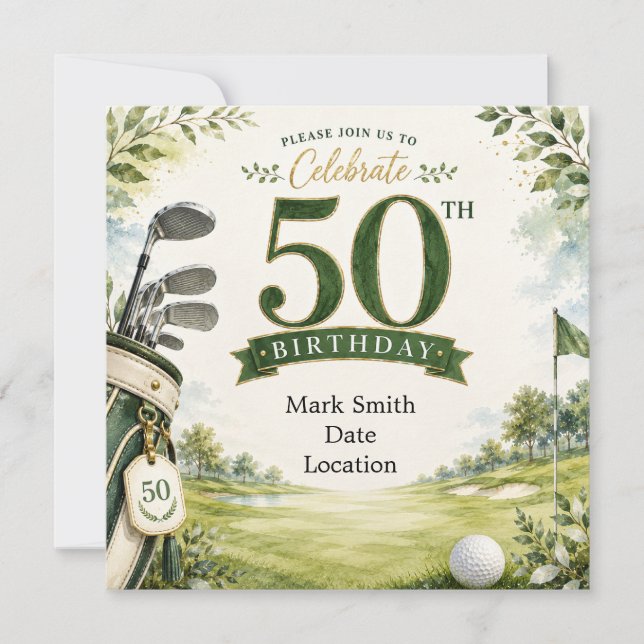 Convites Aniversário de 50 anos de Golfe (Frente)