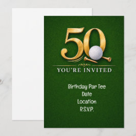 Convites Aniversário de 50 anos de golfe com golfe em grama
