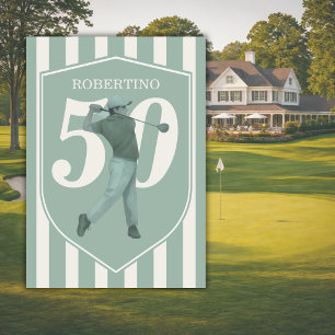 Convites Aniversário de 50 anos do Golfinho Préppy Vintage 