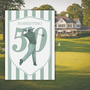 Convites Aniversário de 50 anos do Golfinho Préppy Vintage