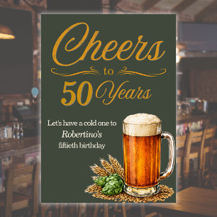 Convites Aniversário de 50 anos do Homem Cheers To Years Be