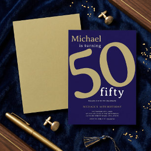 Convites Aniversário de 50 anos do homem elegante moderno M