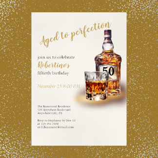 Convites Aniversário de 50 anos do Whiskey Aged to Perfecti