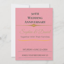 Convites Aniversário de 50 anos | Elegante | Personalizado