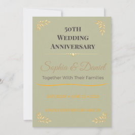 Convites Aniversário de 50 anos | Elegante | Personalizado