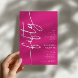 Convites Aniversário de 50 anos em Script Fifty<br><div class="desc">Celebre seu aniversário de 50 anos com estilo com nosso 'Convite de Aniversário de 50 anos em Script Elegante'. Este convite exala sofisticação com sua tipografia de script elegante, mostrando a palavra 'cinquenta' subindo ao lado. Além disso, nosso modelo fácil de personalizar permite que você adicione os detalhes do seu...</div>