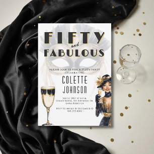 Convites Aniversário de 50 anos Fabuloso dos Anos 1920