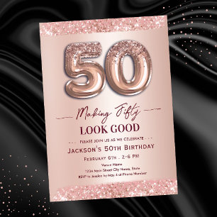 Convites Aniversário de 50 anos Fazendo 50 parecerem bons D