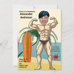 Convites Aniversário de 50 anos 💪🤣 Humorístico Masculino