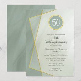 Convites aniversário de 50 anos jade esmaecido moldura a ou