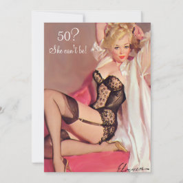 Convites Aniversário de 50 anos, Lingerie Preta Sexy Vintag