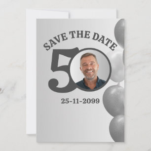 Convites Aniversário de 50 anos minimalista para homem - Sa