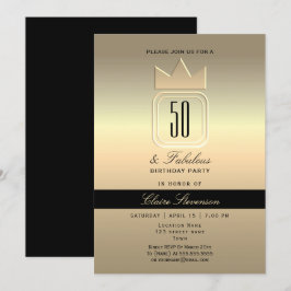 Convites Aniversário de 50 anos Moderno Dourado