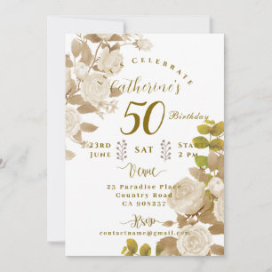 Convites Aniversário de 50 anos no Rose Garden