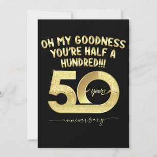 Convites Aniversário de 50 anos Nossa, você está na metade 