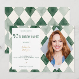 Convites Aniversário de 50 anos Par-Tee Aquarela Argyle Cam