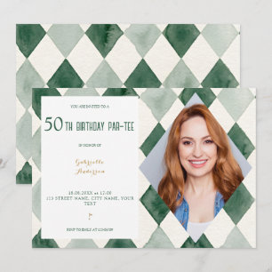 Convites Aniversário de 50 anos Par-Tee Aquarela Argyle Cam