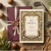 Aniversário de 50 anos Par-Tee Art Nouveau Burgund