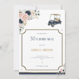 Convites Aniversário de 50 anos Par-Tee Golf Azul Marinho D