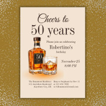 Aniversário de 50 Anos Tema Uísque para Homens