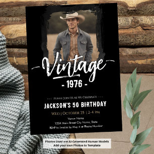 Convites Aniversário de 50 anos Vintage