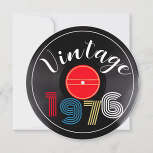 Convites Aniversário de 50 anos Vintage 1976 Faixa Retro Di