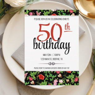 Convites Aniversário de 50 anos Wildflower