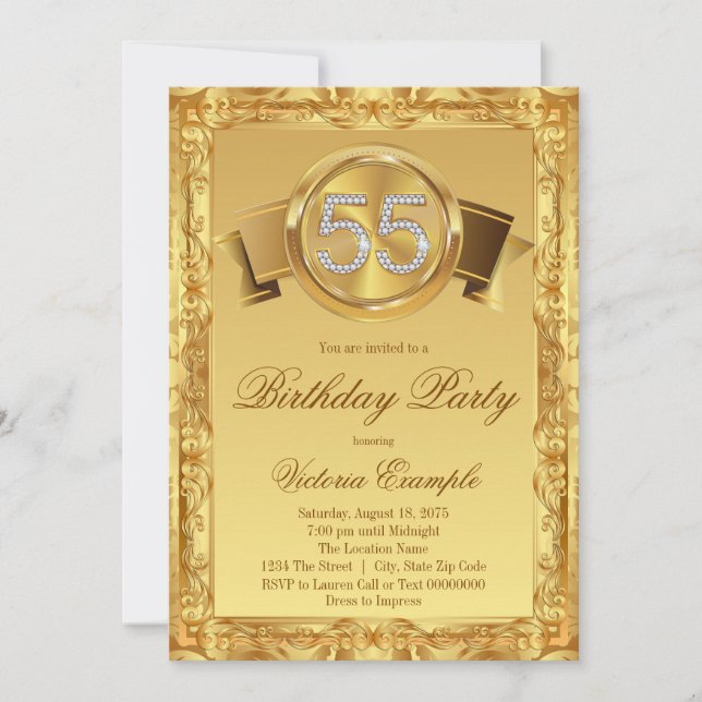 Convites Aniversário de 55 anos da Mulher Redemoinho de Dia (Frente)